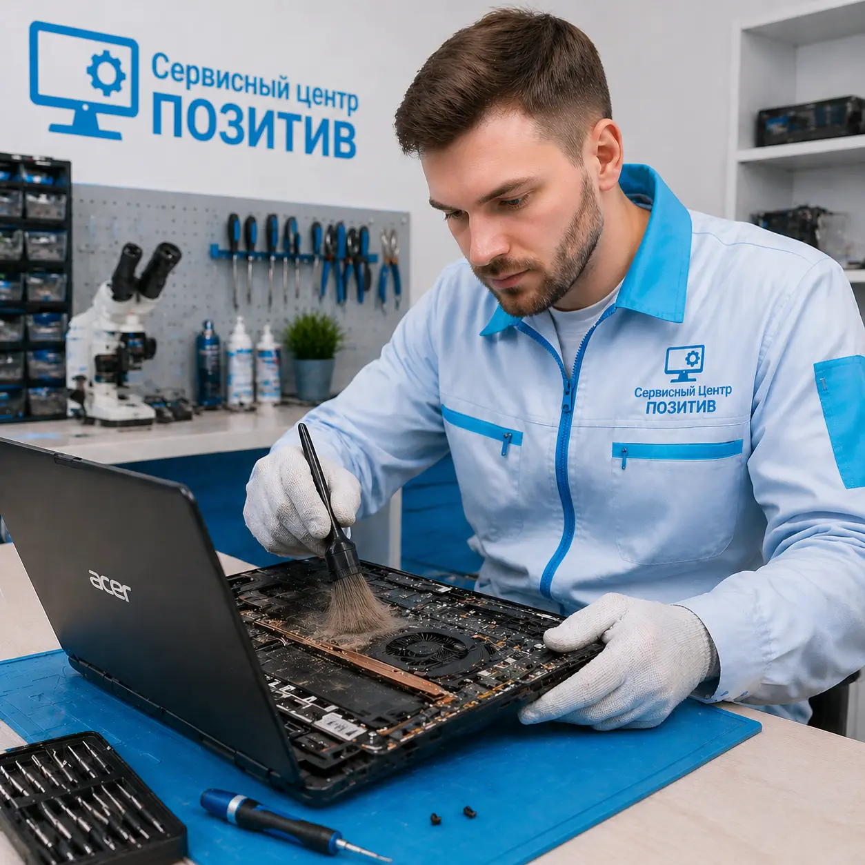 Чистка ноутбука Acer от пыли в Монино | Замена термопасты