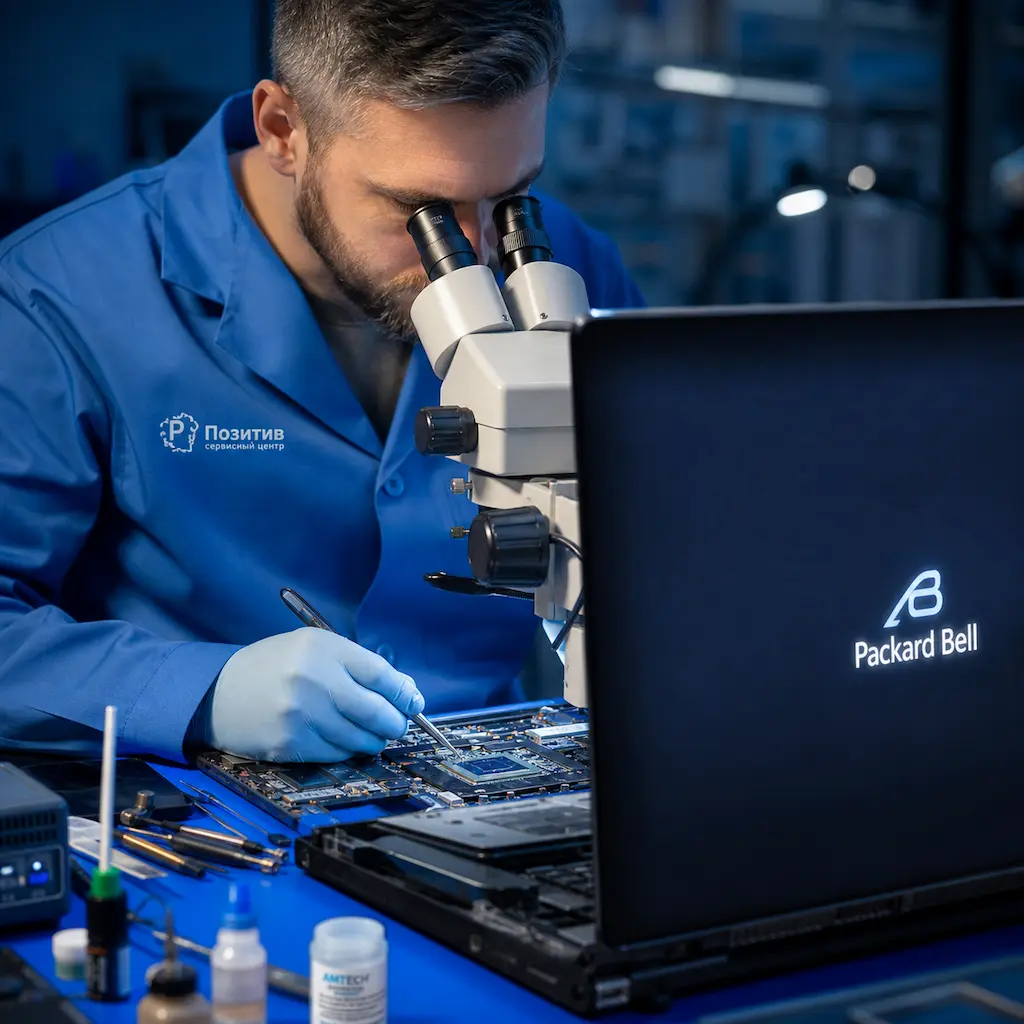 Замена видеокарты ноутбука Packard Bell в Монино