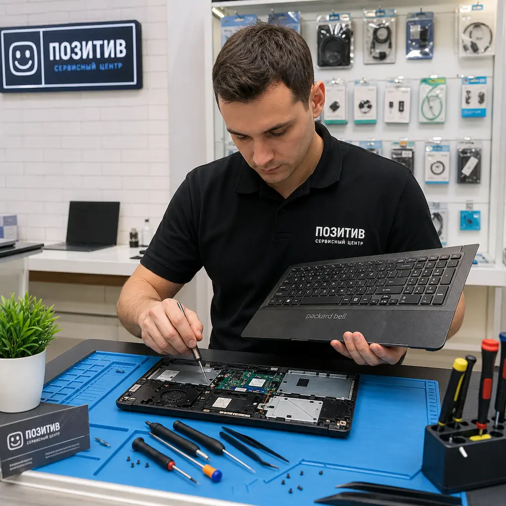 заменить клавиатуру на ноутбуке Packard Bell в Монино