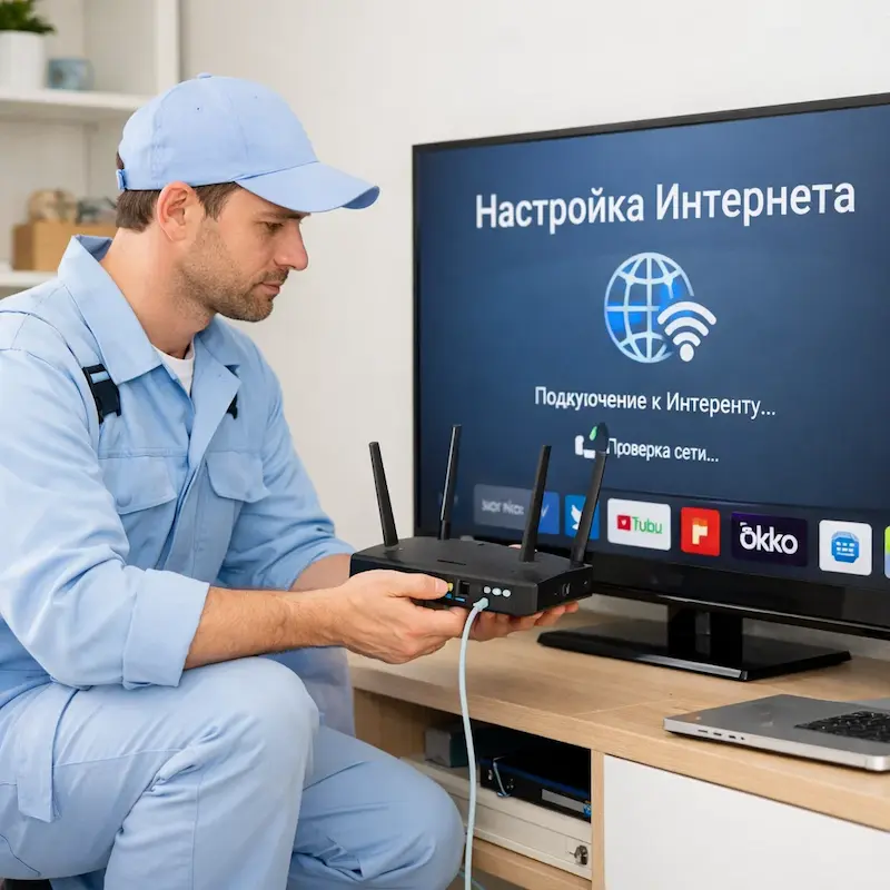 Настройка интернета на телевизоре в Монино