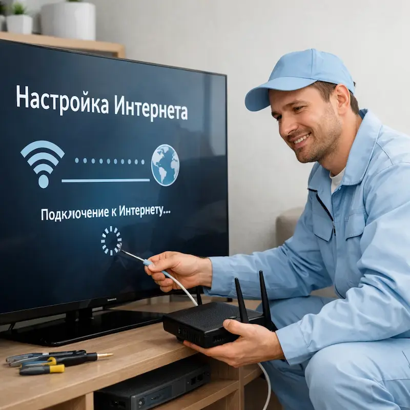 Настройка интернета на ТВ в Монино