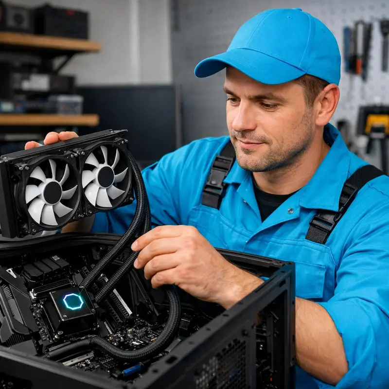 Установка водяного охлаждения на компьютер в Монино