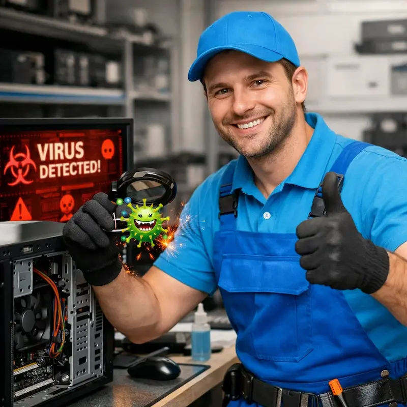 Удаление вирусов с компьютера в Монино